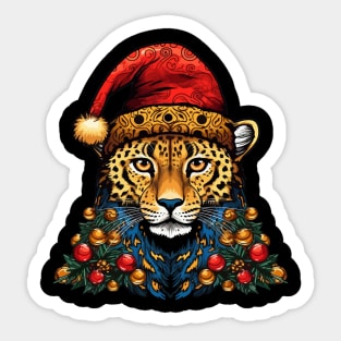 Cheetah Christmas Sticker